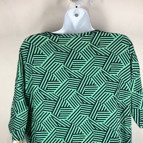 NWT LuLaRoe Irma green and blue geometric print top size xs - Picture 7 of 11